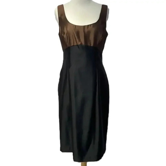 Alex Evenings Sleeveless Sheath Dress Brown / Black Size 6 - Picture 1 of 6